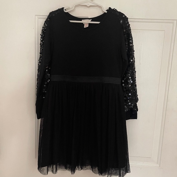 CAT & JACK Black Mesh Sequin Dress Size S 6/6X - Picture 5 of 11